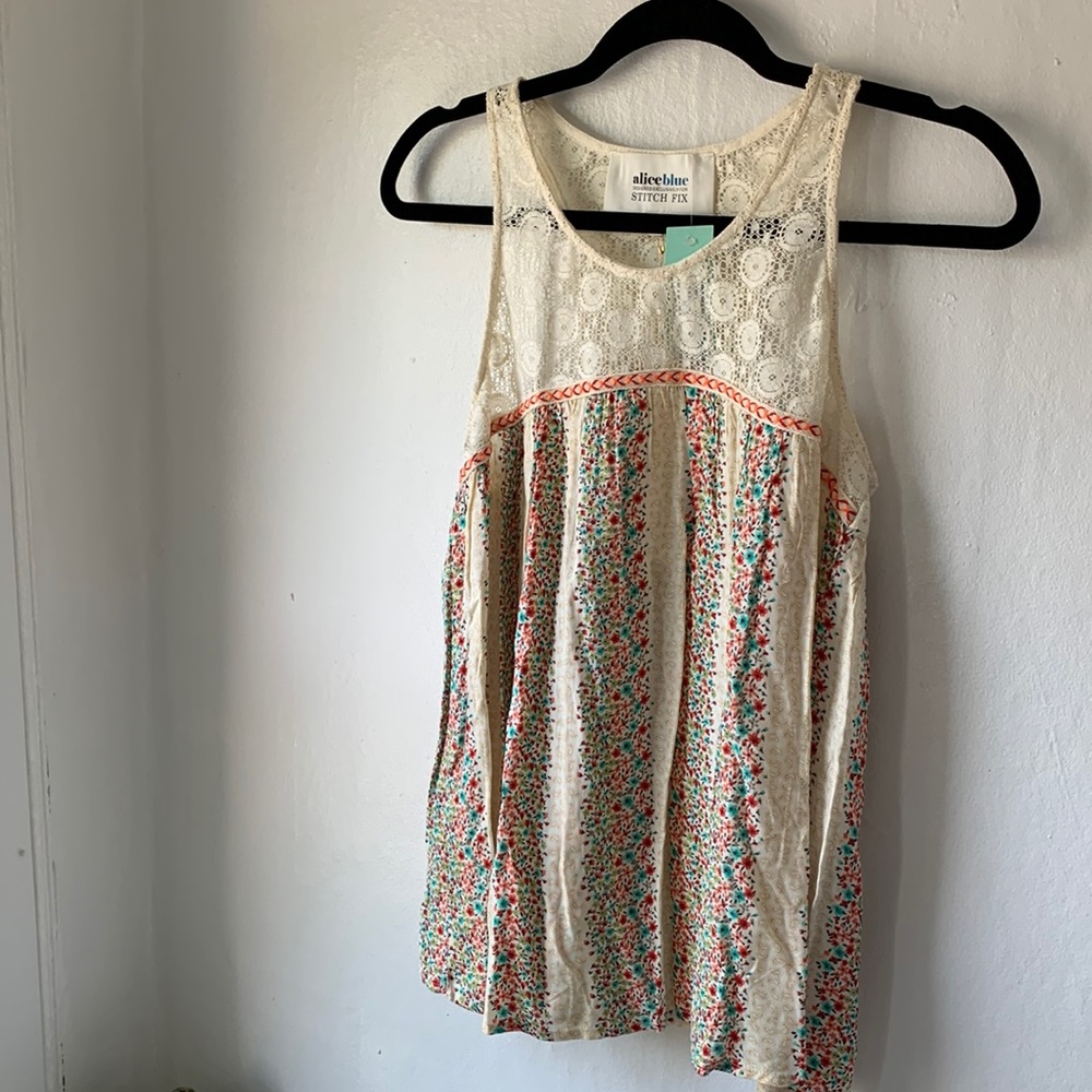 Alice Blue Boho Tank Top